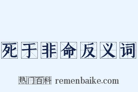 死于非命反义词是什么意思的图片